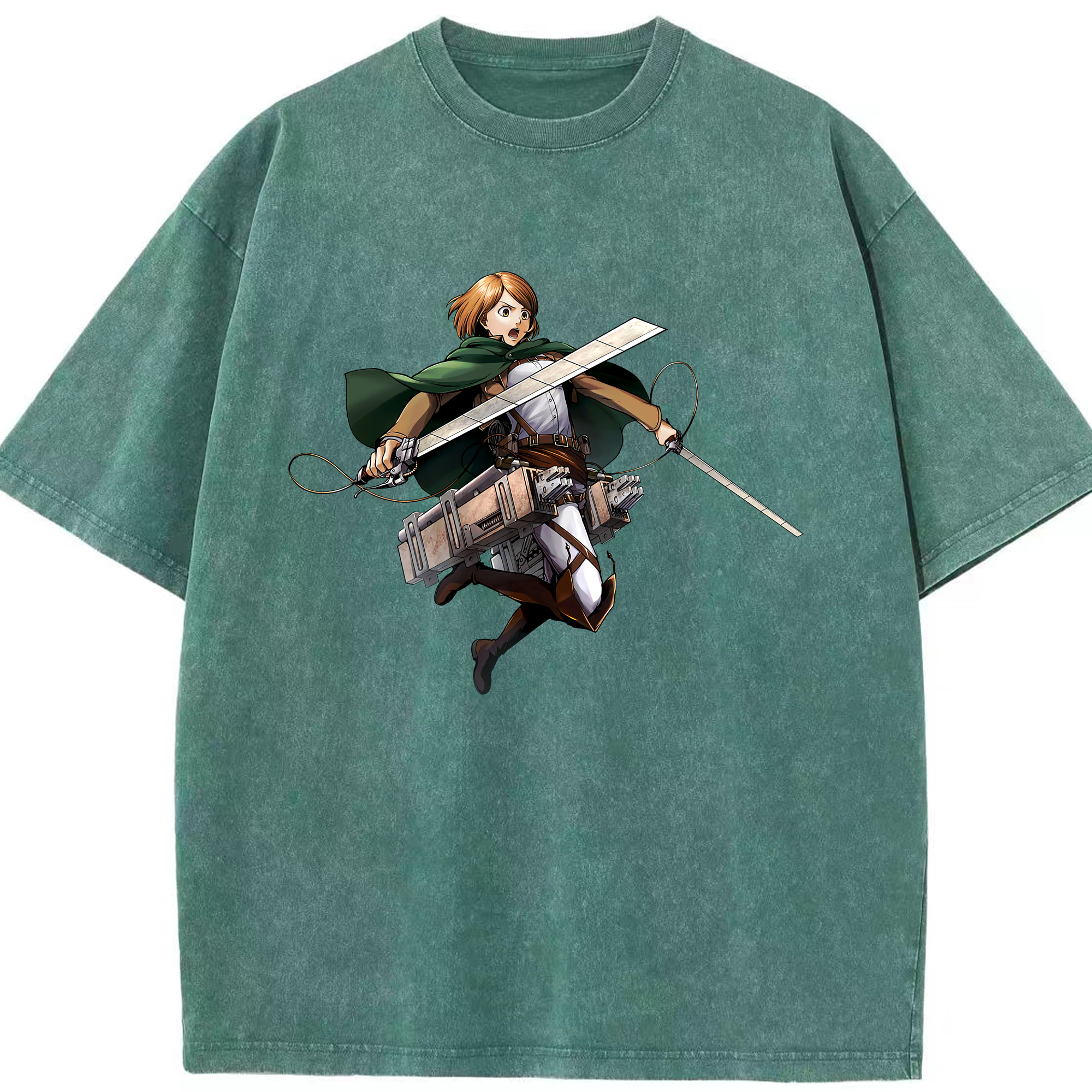 （画像用） 進撃の巨人 ペトラ·ラル Attack on Titan Petra Rall 綿100% ヴィンテージ風 半袖Tシャツ（フロントプリント）